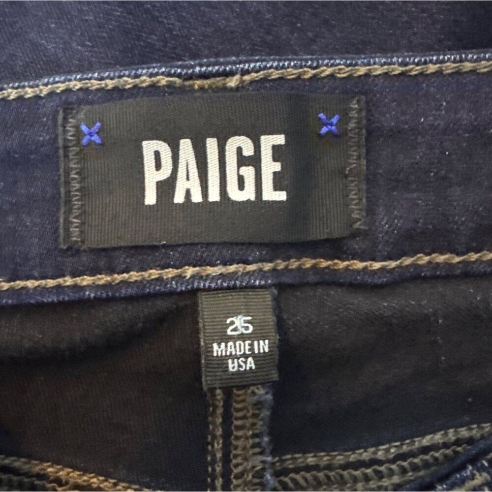 Paige Verdugo Ankle Skinny Jeans Womens Size 25 Dark Wash Rayon/Cotton/Polyester - Picture 3 of 5